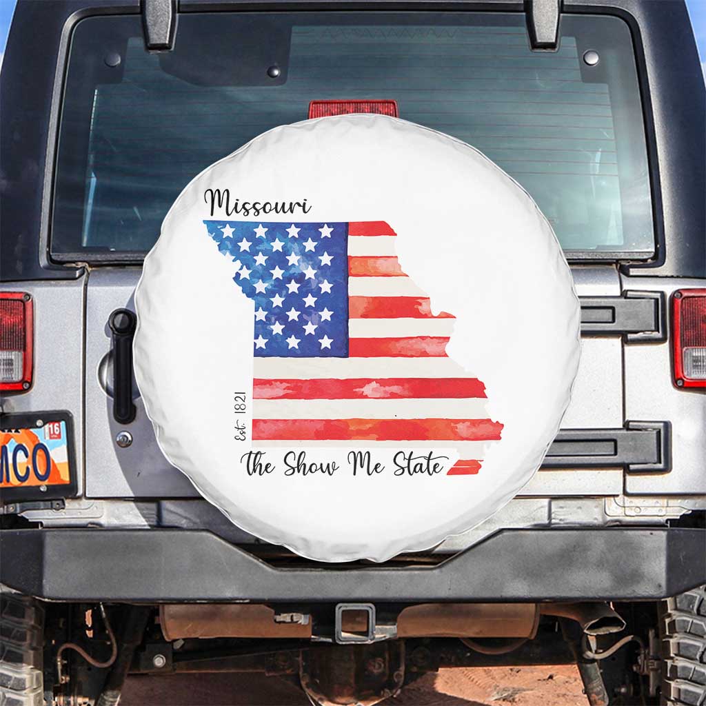 The Show Me State Est 1821 Spare Tire Cover Proud Missourian Gift TS12 No hole White Print Your Wear