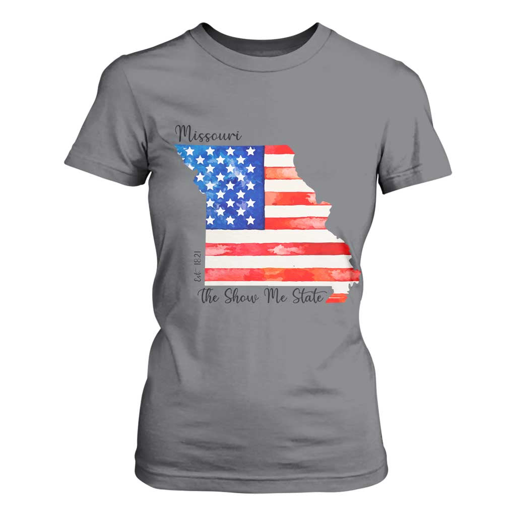 The Show Me State Est 1821 T Shirt For Women Proud Missourian Gift TS12 Charcoal Print Your Wear