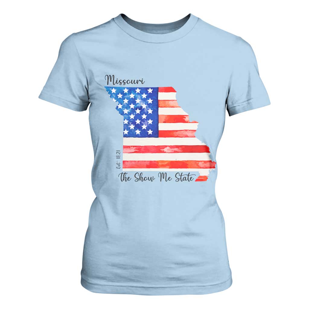 The Show Me State Est 1821 T Shirt For Women Proud Missourian Gift TS12 Light Blue Print Your Wear
