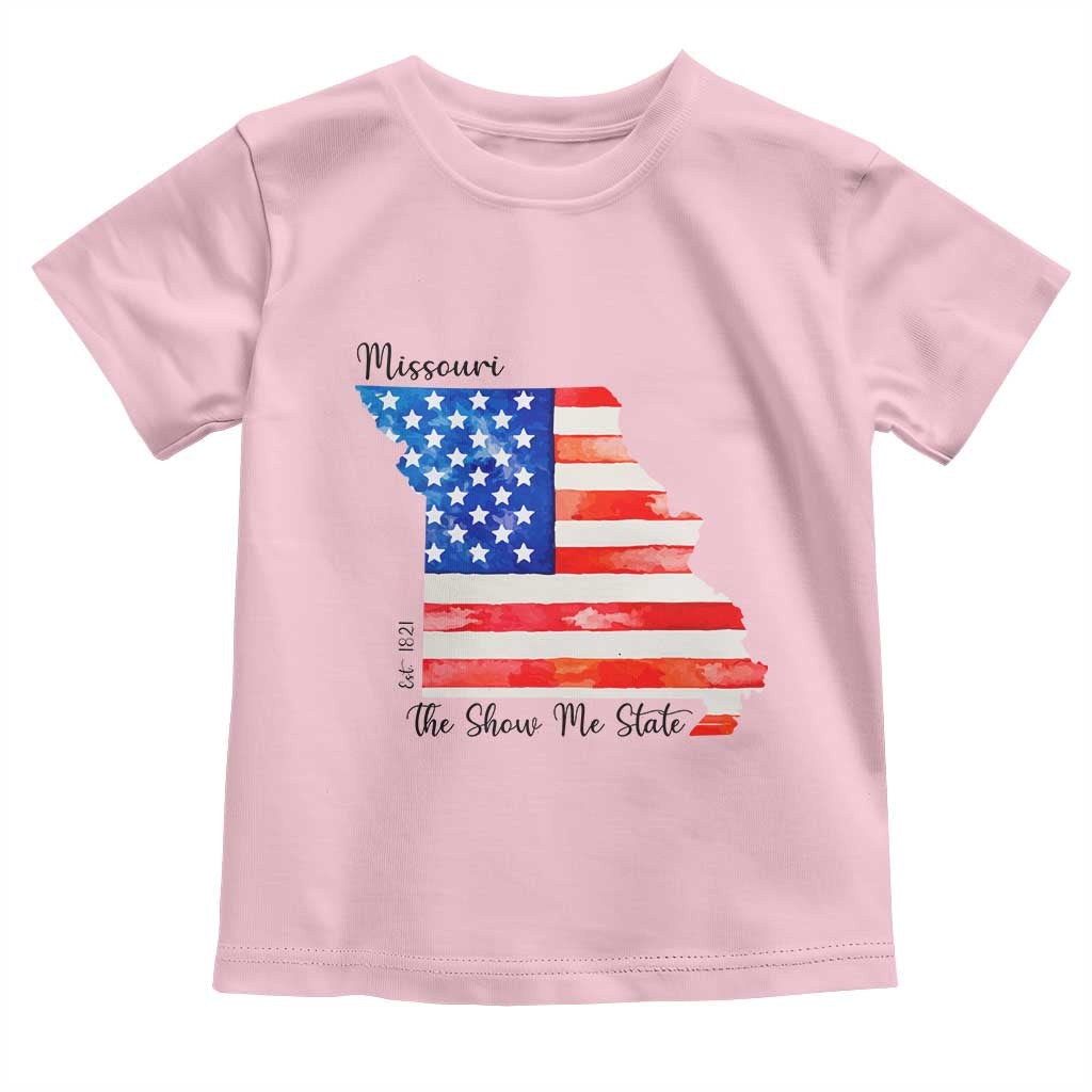 The Show Me State Est 1821 Toddler T Shirt Proud Missourian Gift TS12 Light Pink Print Your Wear