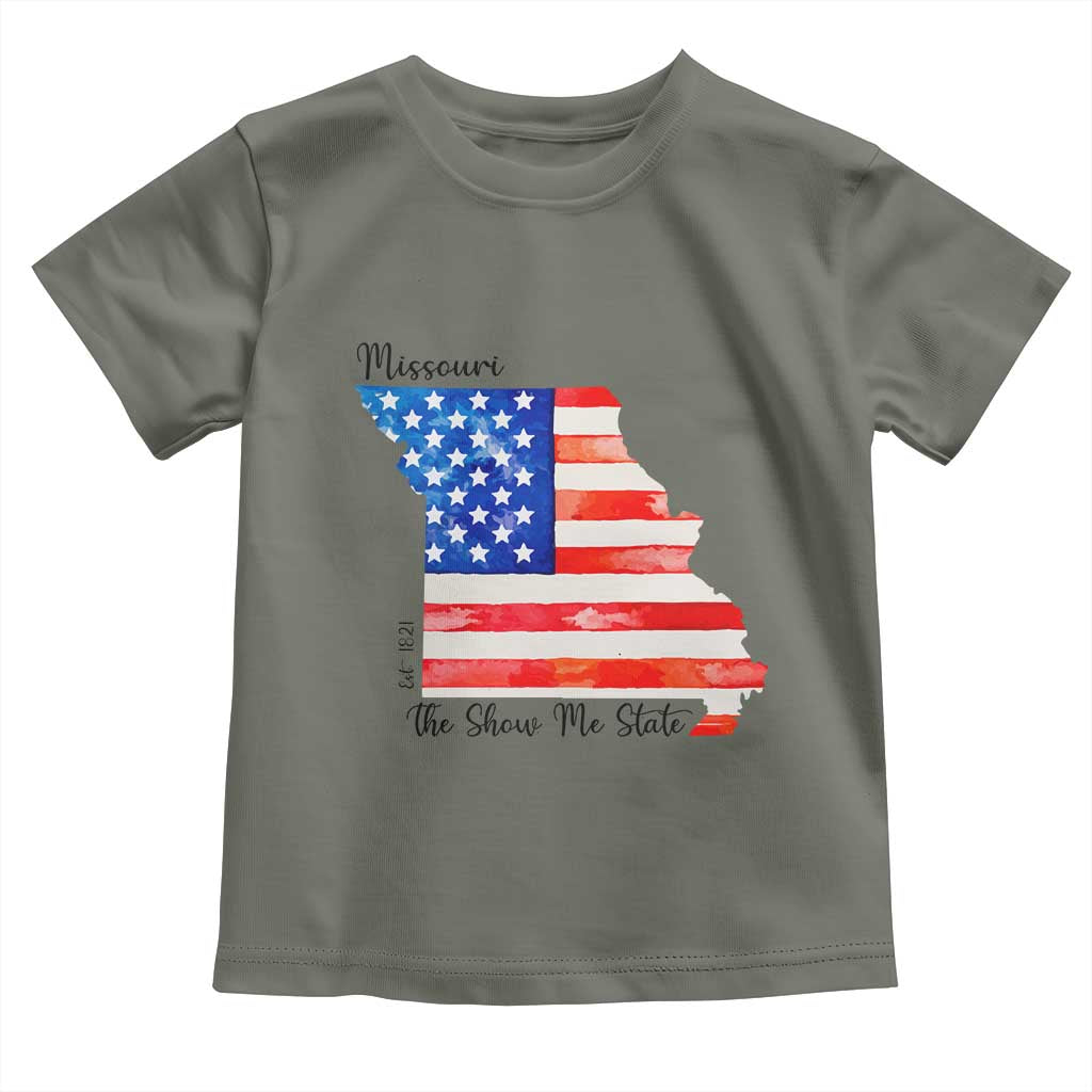 The Show Me State Est 1821 Toddler T Shirt Proud Missourian Gift TS12 Military Green Print Your Wear