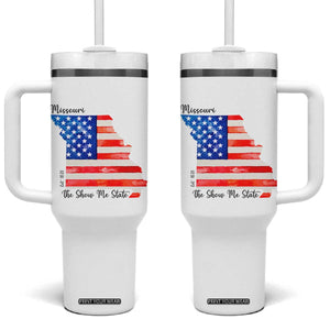 The Show Me State Est 1821 Tumbler With Handle Proud Missourian Gift TS12 One Size: 40 oz White Print Your Wear