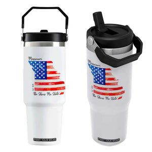 The Show Me State Est 1821 Flip Straw Tumbler Proud Missourian Gift TS12 One Size: 30 oz White Print Your Wear