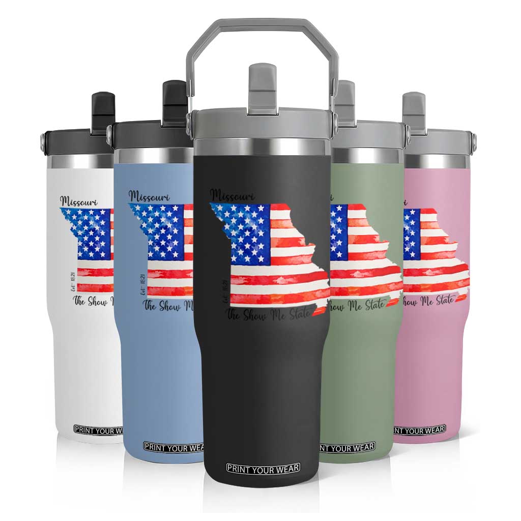 The Show Me State Est 1821 Flip Straw Tumbler Proud Missourian Gift TS12 Print Your Wear
