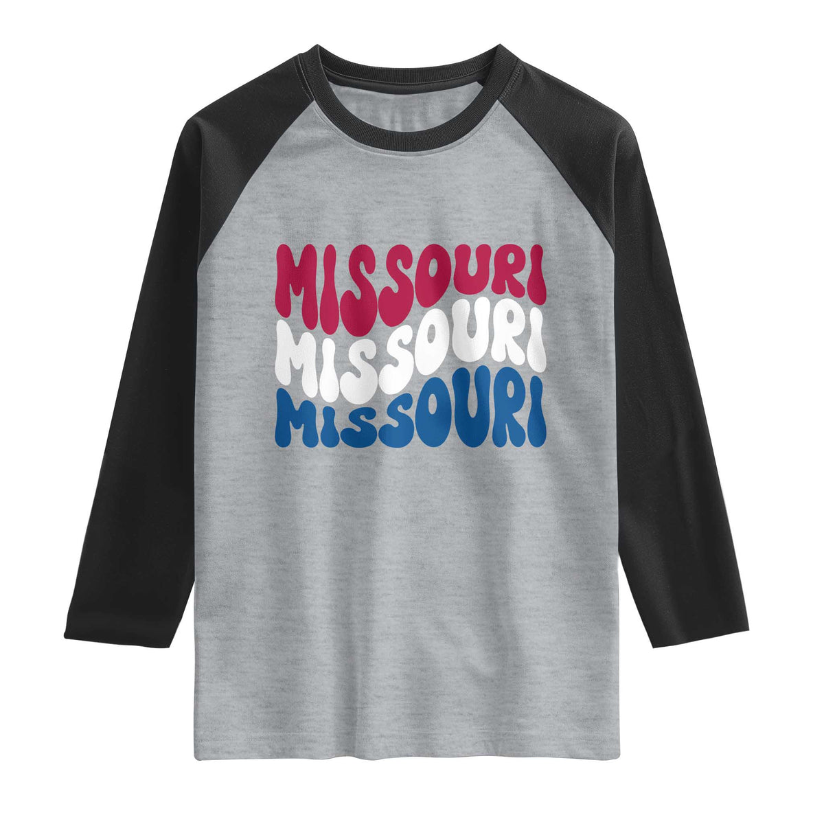 The Show Me State Pride Raglan Shirt Gift For Missouri Lovers TS12 Heather Gray Black Print Your Wear