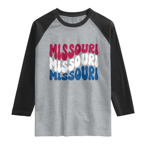 The Show Me State Pride Raglan Shirt Gift For Missouri Lovers TS12 Heather Gray Black Print Your Wear