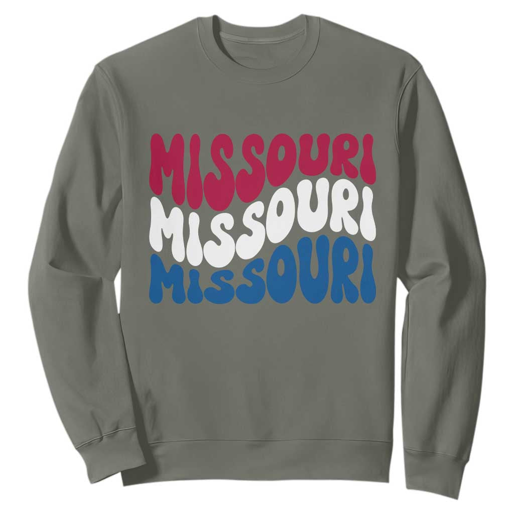 The Show Me State Pride Sweatshirt Gift For Missouri Lovers TS12 Military Green Print Your Wear