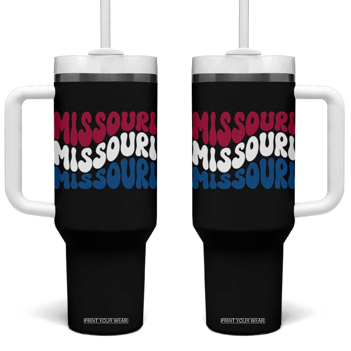 The Show Me State Pride Tumbler With Handle Gift For Missouri Lovers TS12 One Size: 40 oz Black Print Your Wear