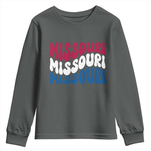 The Show Me State Pride Youth Sweatshirt Gift For Missouri Lovers TS12 Dark Heather Print Your Wear