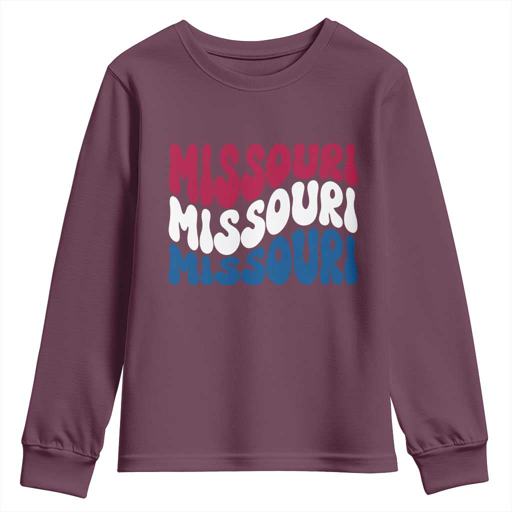 The Show Me State Pride Youth Sweatshirt Gift For Missouri Lovers TS12 Maroon Print Your Wear