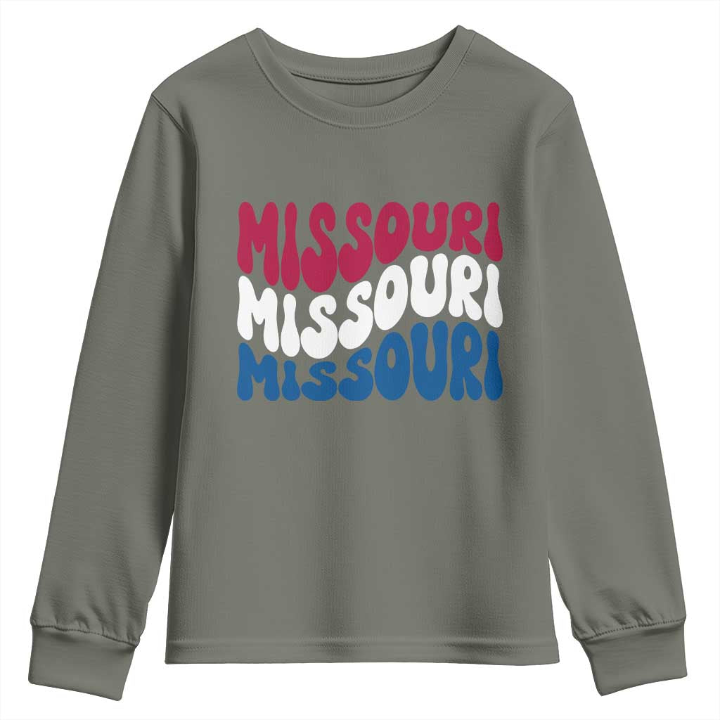 The Show Me State Pride Youth Sweatshirt Gift For Missouri Lovers TS12 Military Green Print Your Wear