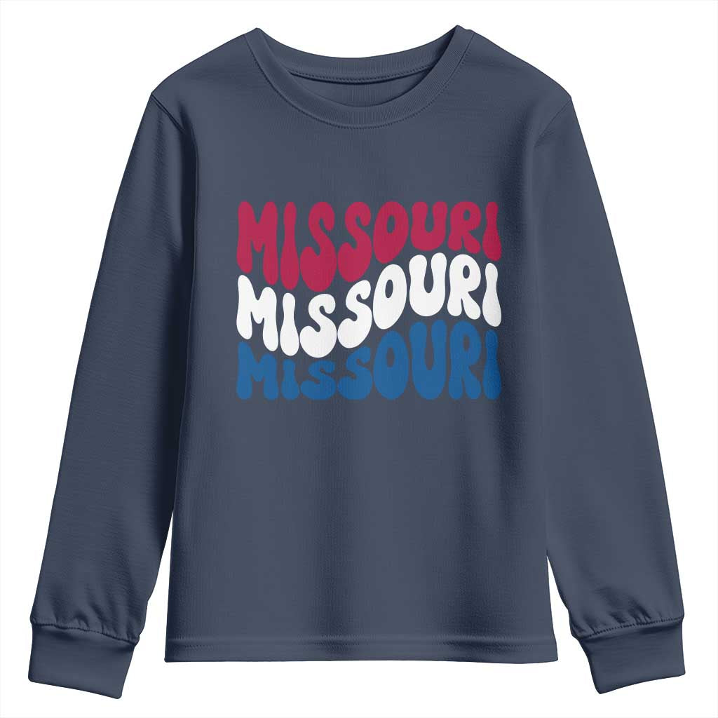 The Show Me State Pride Youth Sweatshirt Gift For Missouri Lovers TS12 Navy Print Your Wear