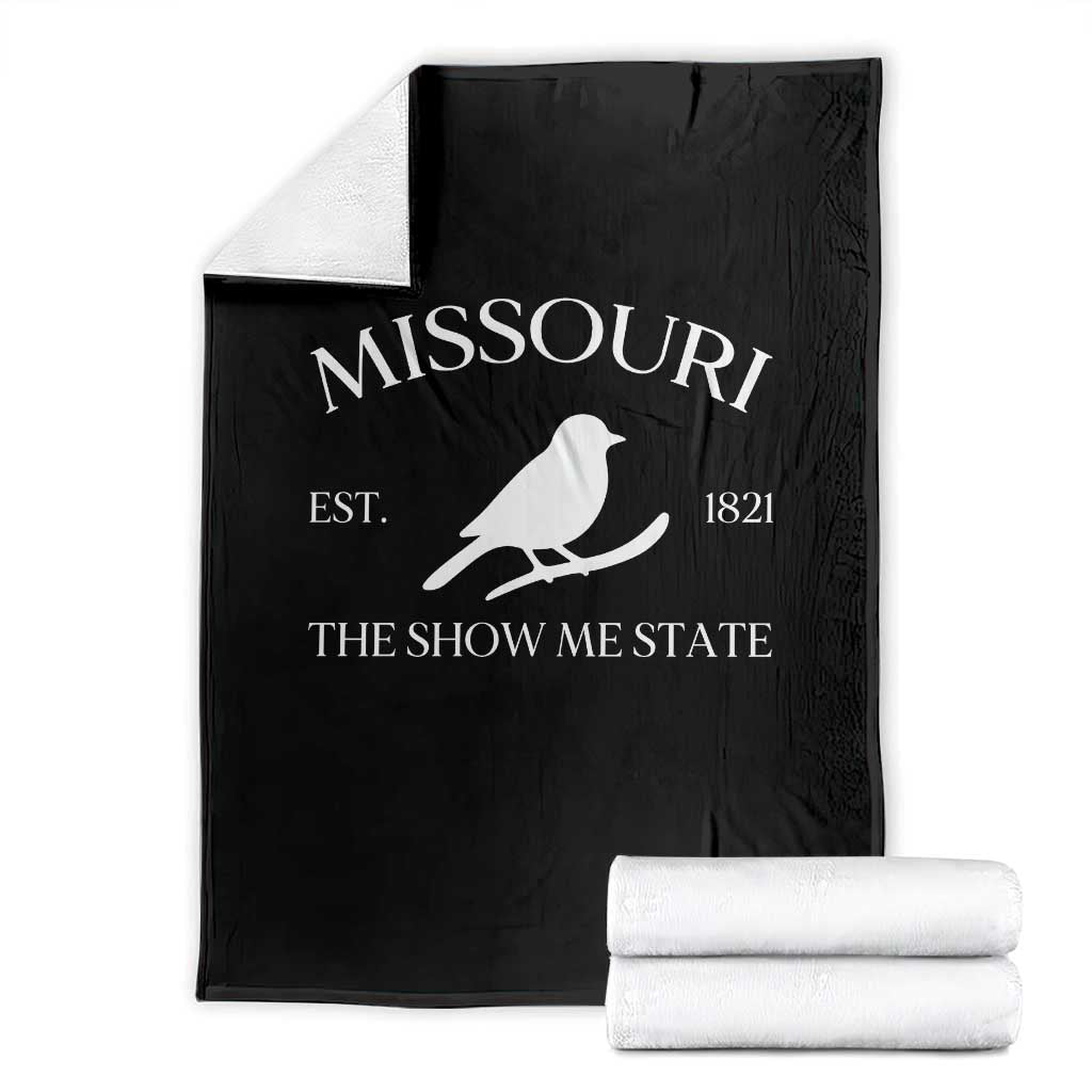 Vintage Blue Bird Missouri Throw Blanket The Show Me State Pride TS12 Black Print Your Wear