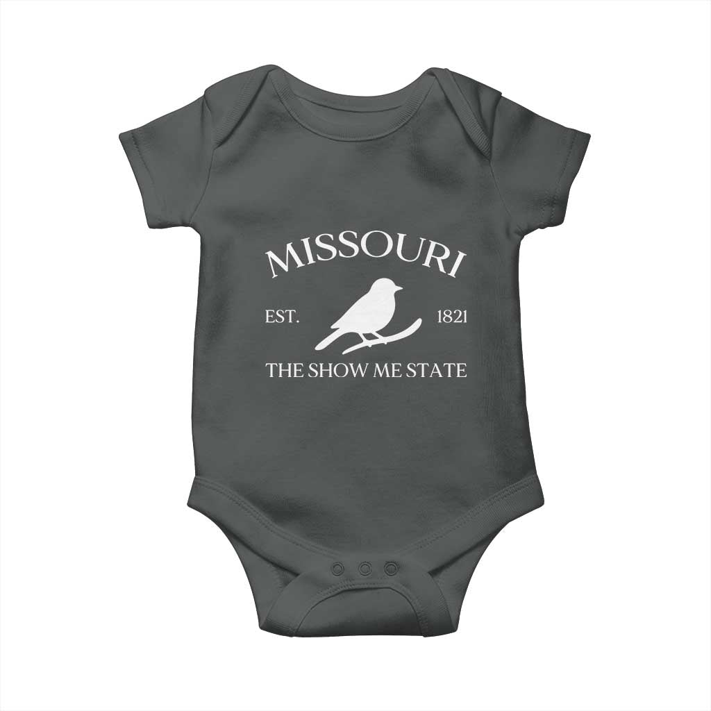Vintage Blue Bird Missouri Baby Onesie The Show Me State Pride TS12 Dark Heather Print Your Wear