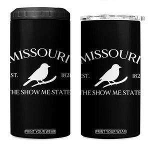 Vintage Blue Bird Missouri 4 in 1 Can Cooler Tumbler The Show Me State Pride TS12 One Size: 16 oz Black Print Your Wear