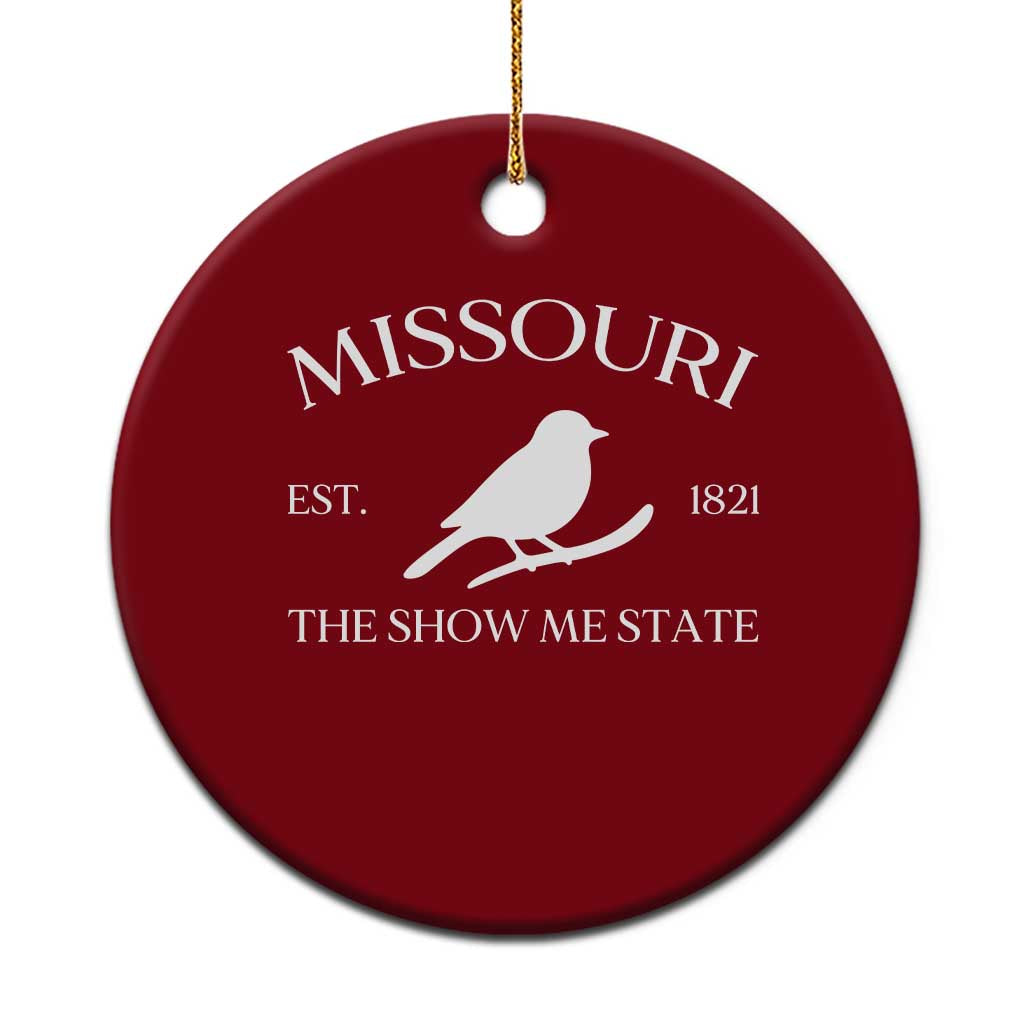 Vintage Blue Bird Missouri Ceramic Ornament The Show Me State Pride TS12 1pc Red Print Your Wear