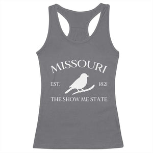 Vintage Blue Bird Missouri Racerback Tank Top The Show Me State Pride TS12 Charcoal Print Your Wear