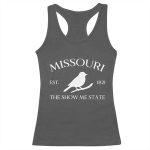 Vintage Blue Bird Missouri Racerback Tank Top The Show Me State Pride TS12 Dark Heather Print Your Wear