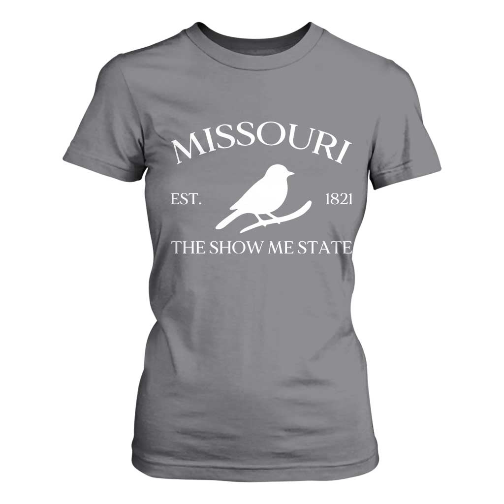 Vintage Blue Bird Missouri T Shirt For Women The Show Me State Pride TS12 Charcoal Print Your Wear