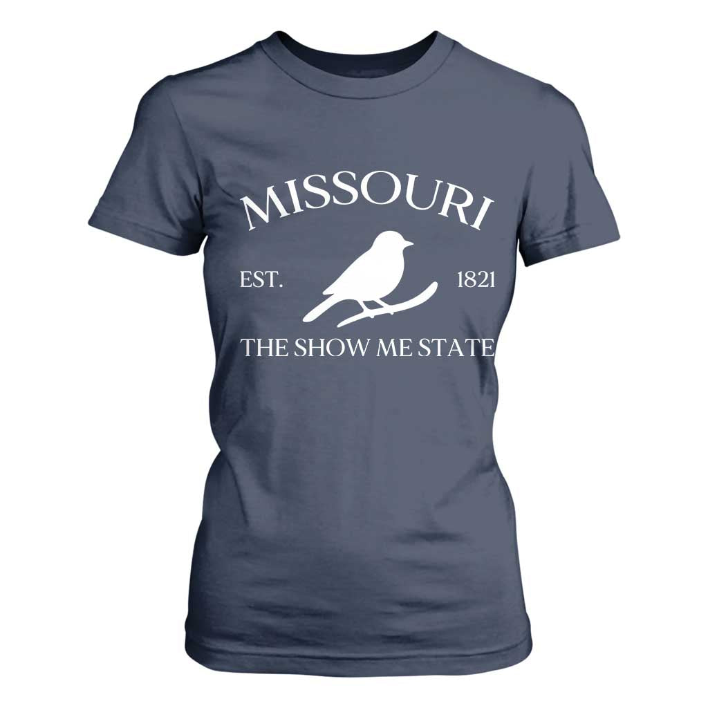 Vintage Blue Bird Missouri T Shirt For Women The Show Me State Pride TS12 Navy Print Your Wear
