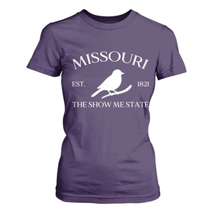 Vintage Blue Bird Missouri T Shirt For Women The Show Me State Pride TS12 Purple Print Your Wear