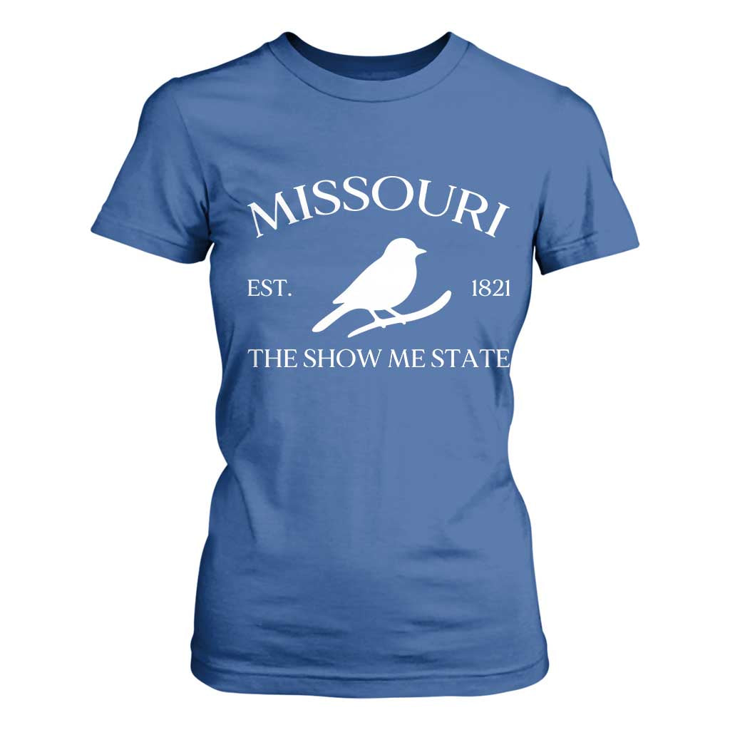 Vintage Blue Bird Missouri T Shirt For Women The Show Me State Pride TS12 Royal Blue Print Your Wear