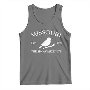 Vintage Blue Bird Missouri Tank Top The Show Me State Pride TS12 Black Heather Print Your Wear