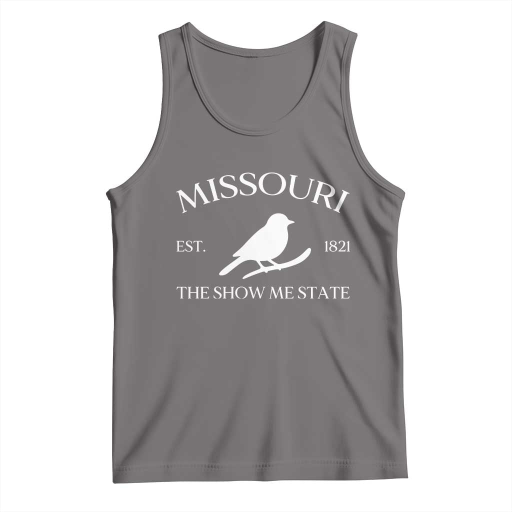 Vintage Blue Bird Missouri Tank Top The Show Me State Pride TS12 Deep Heather Print Your Wear