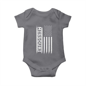 USA Flag Missouri State Pride Baby Onesie Missourian Pride TS12 Charcoal Print Your Wear