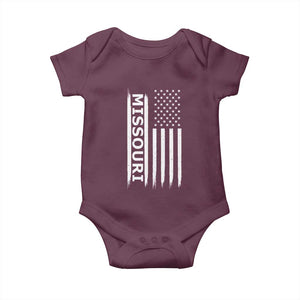 USA Flag Missouri State Pride Baby Onesie Missourian Pride TS12 Maroon Print Your Wear