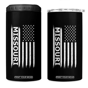 USA Flag Missouri State Pride 4 in 1 Can Cooler Tumbler Missourian Pride TS12 One Size: 16 oz Black Print Your Wear