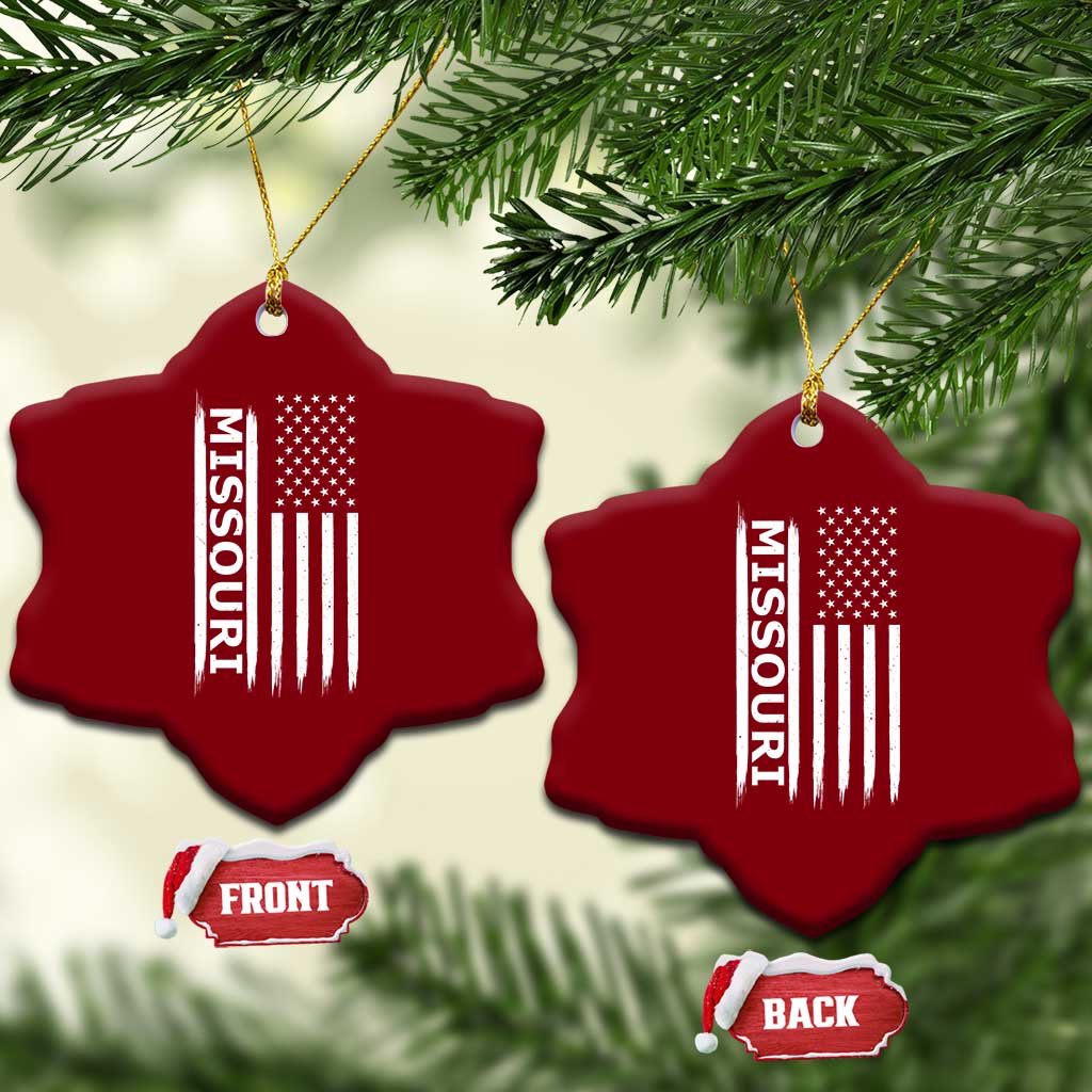 USA Flag Missouri State Pride Ceramic Ornament Missourian Pride TS12 Print Your Wear