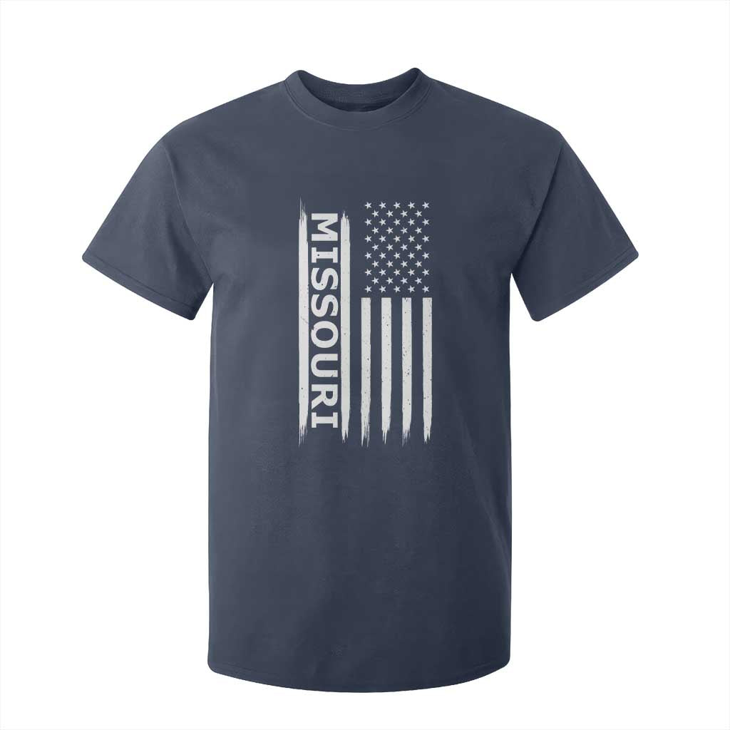USA Flag Missouri State Pride T Shirt For Kid Missourian Pride TS12 Navy Print Your Wear