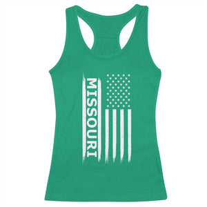 USA Flag Missouri State Pride Racerback Tank Top Missourian Pride TS12 Irish Green Print Your Wear
