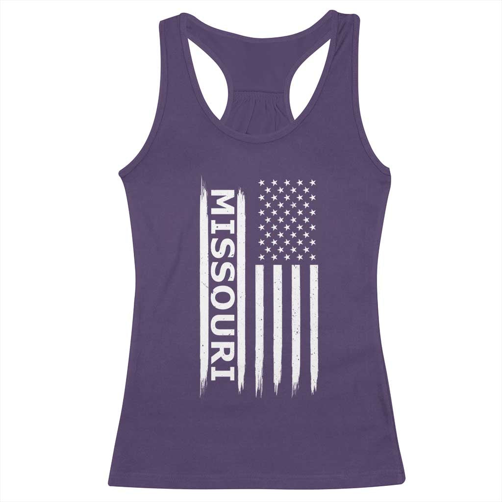 USA Flag Missouri State Pride Racerback Tank Top Missourian Pride TS12 Purple Print Your Wear