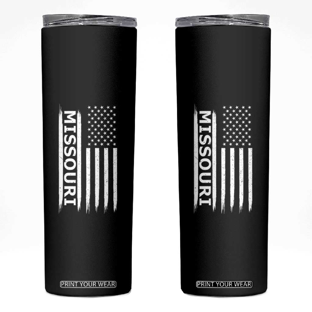 USA Flag Missouri State Pride Skinny Tumbler Missourian Pride TS12 Black Print Your Wear