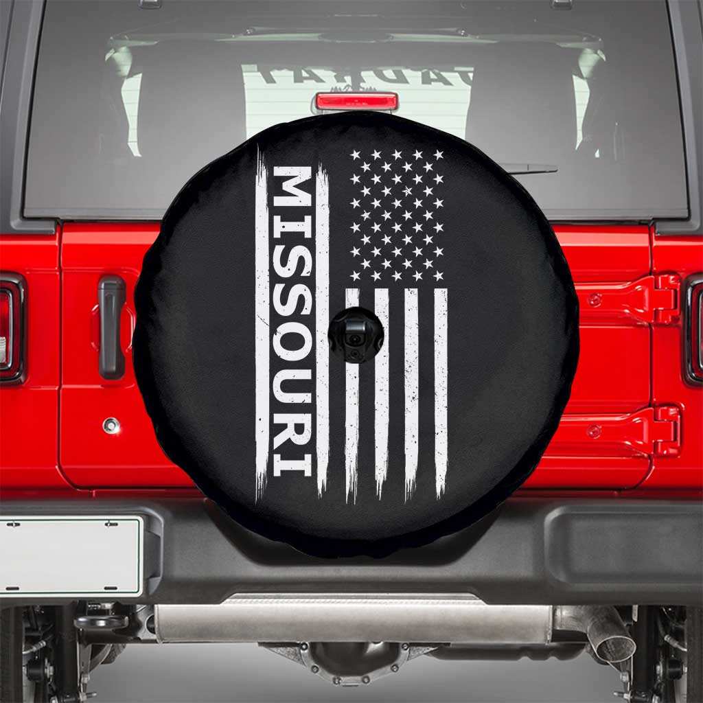 USA Flag Missouri State Pride Spare Tire Cover Missourian Pride TS12 Black Print Your Wear