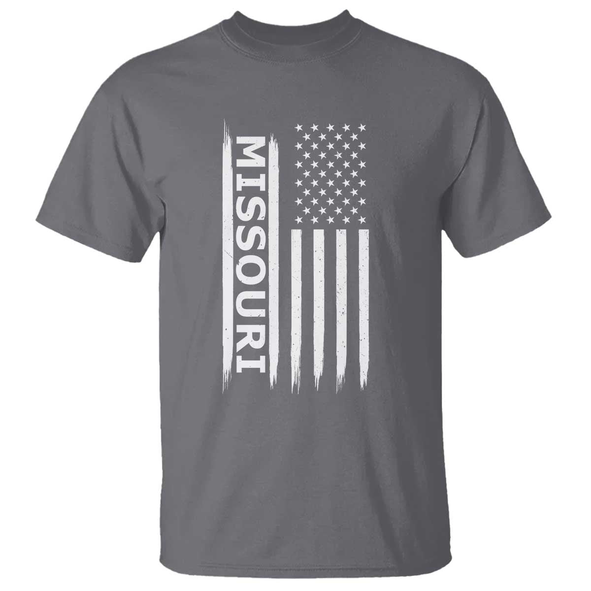 USA Flag Missouri State Pride T Shirt Missourian Pride TS12 Charcoal Print Your Wear