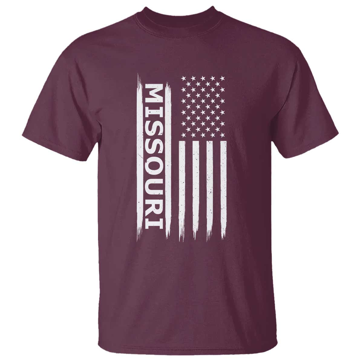 USA Flag Missouri State Pride T Shirt Missourian Pride TS12 Maroon Print Your Wear