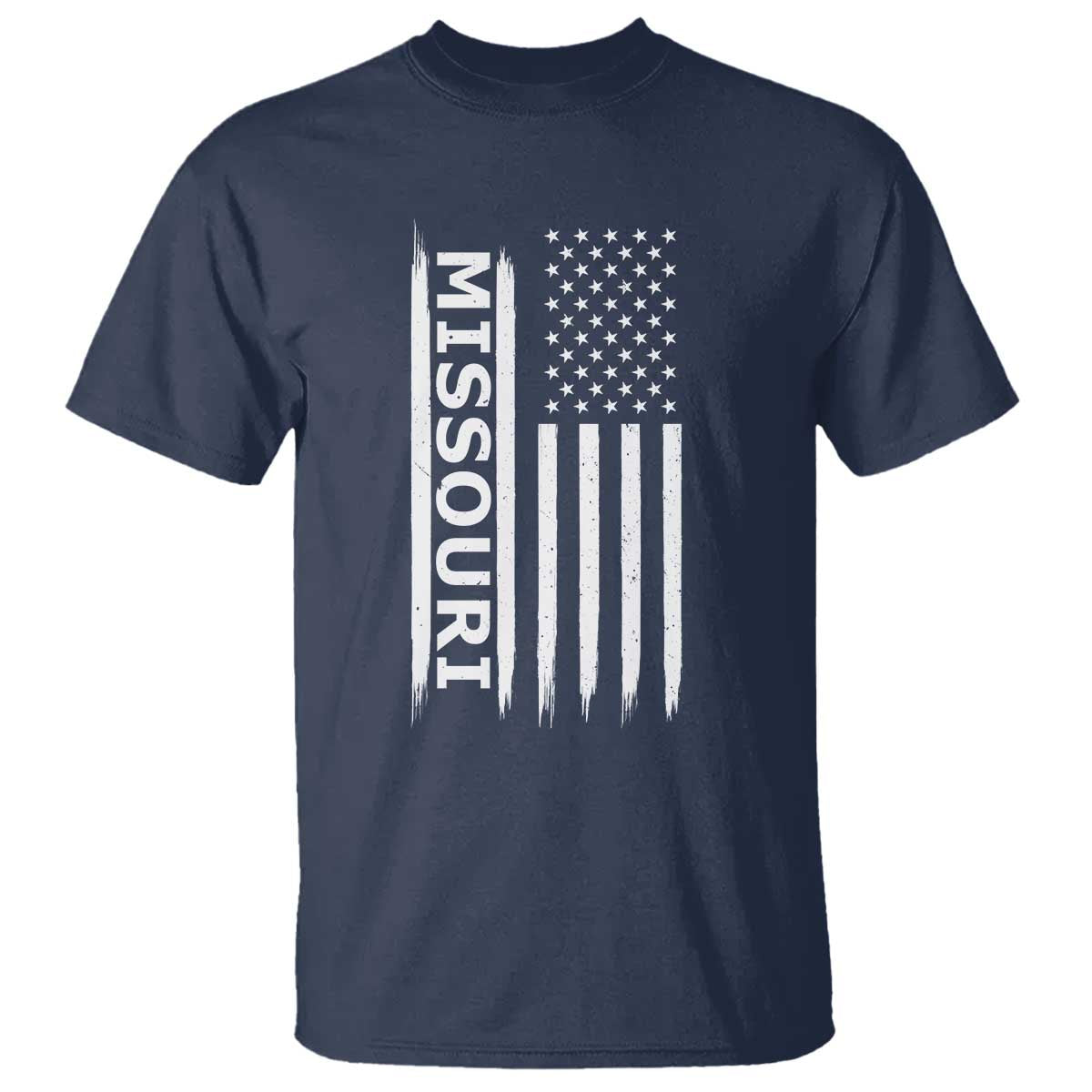 USA Flag Missouri State Pride T Shirt Missourian Pride TS12 Navy Print Your Wear