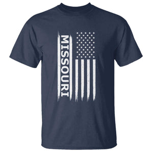 USA Flag Missouri State Pride T Shirt Missourian Pride TS12 Navy Print Your Wear