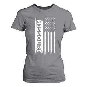 USA Flag Missouri State Pride T Shirt For Women Missourian Pride TS12 Charcoal Print Your Wear