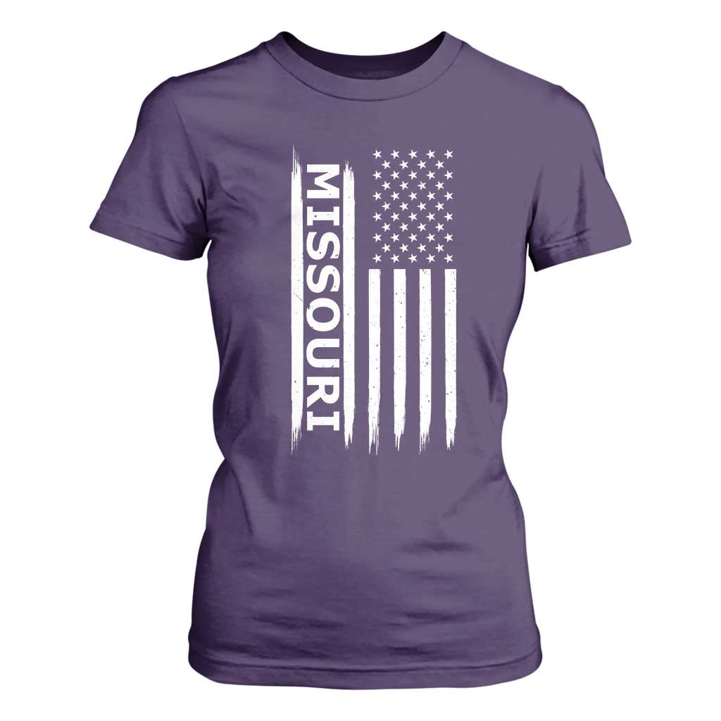 USA Flag Missouri State Pride T Shirt For Women Missourian Pride TS12 Purple Print Your Wear