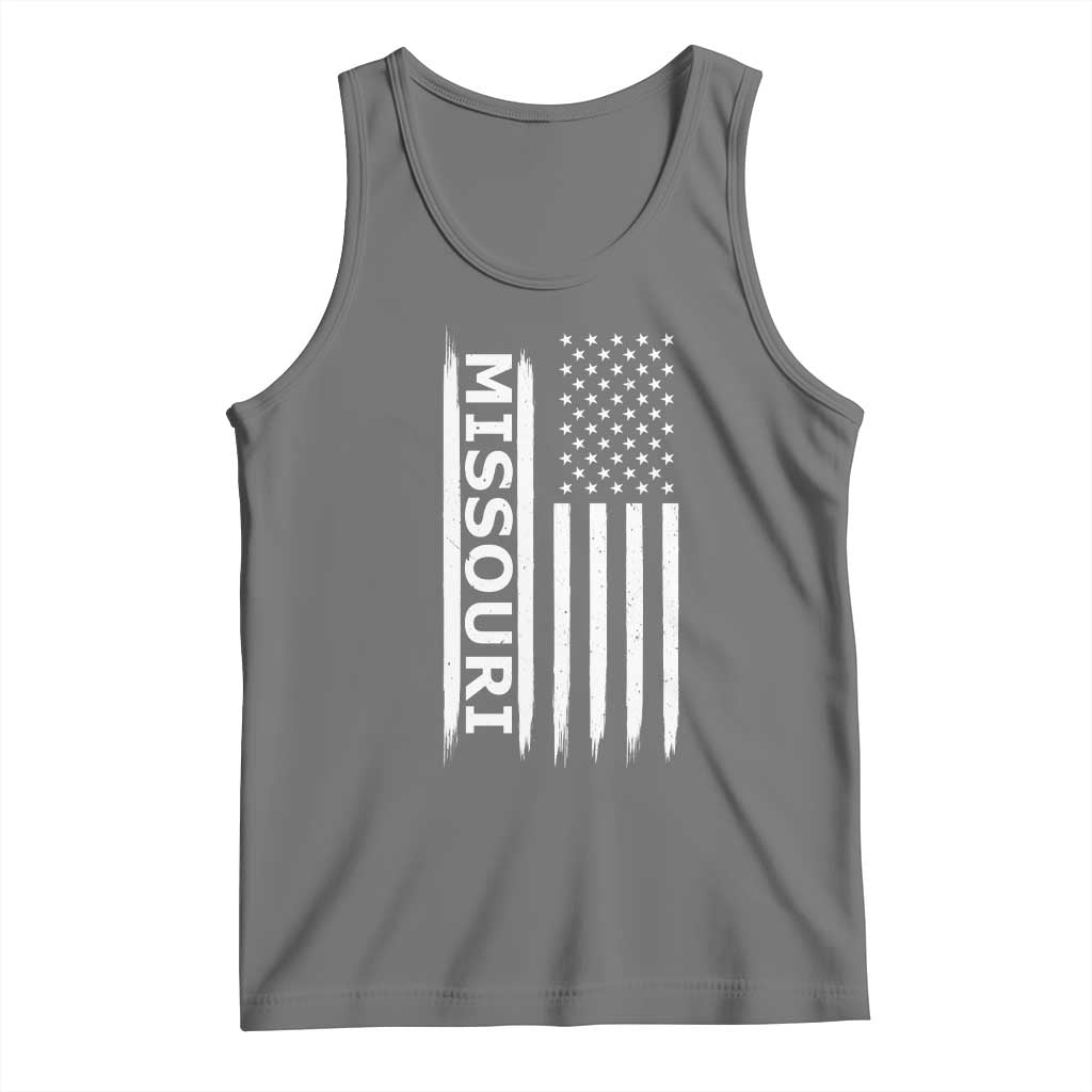 USA Flag Missouri State Pride Tank Top Missourian Pride TS12 Black Heather Print Your Wear