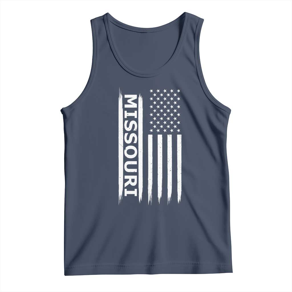 USA Flag Missouri State Pride Tank Top Missourian Pride TS12 Navy Print Your Wear