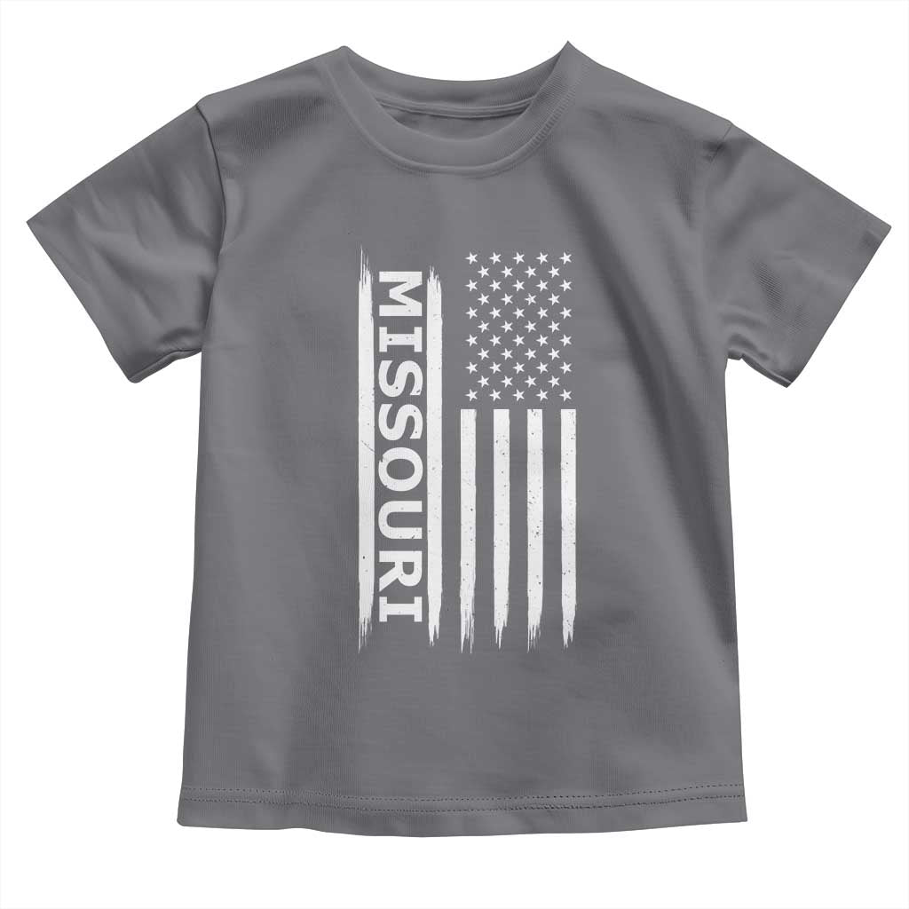 USA Flag Missouri State Pride Toddler T Shirt Missourian Pride TS12 Charcoal Print Your Wear