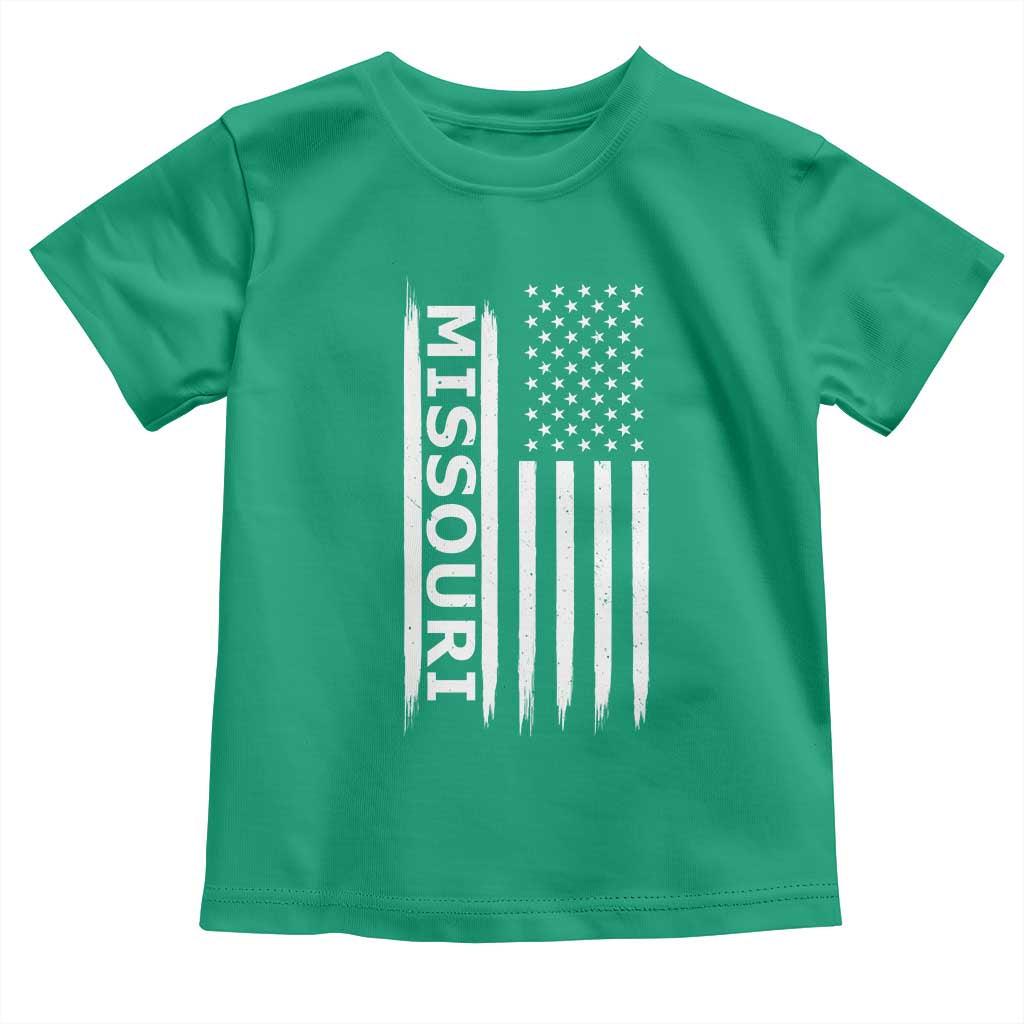USA Flag Missouri State Pride Toddler T Shirt Missourian Pride TS12 Irish Green Print Your Wear