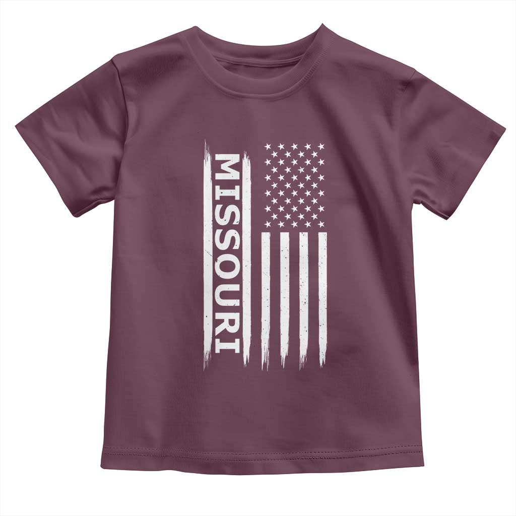 USA Flag Missouri State Pride Toddler T Shirt Missourian Pride TS12 Maroon Print Your Wear