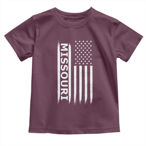 USA Flag Missouri State Pride Toddler T Shirt Missourian Pride TS12 Maroon Print Your Wear