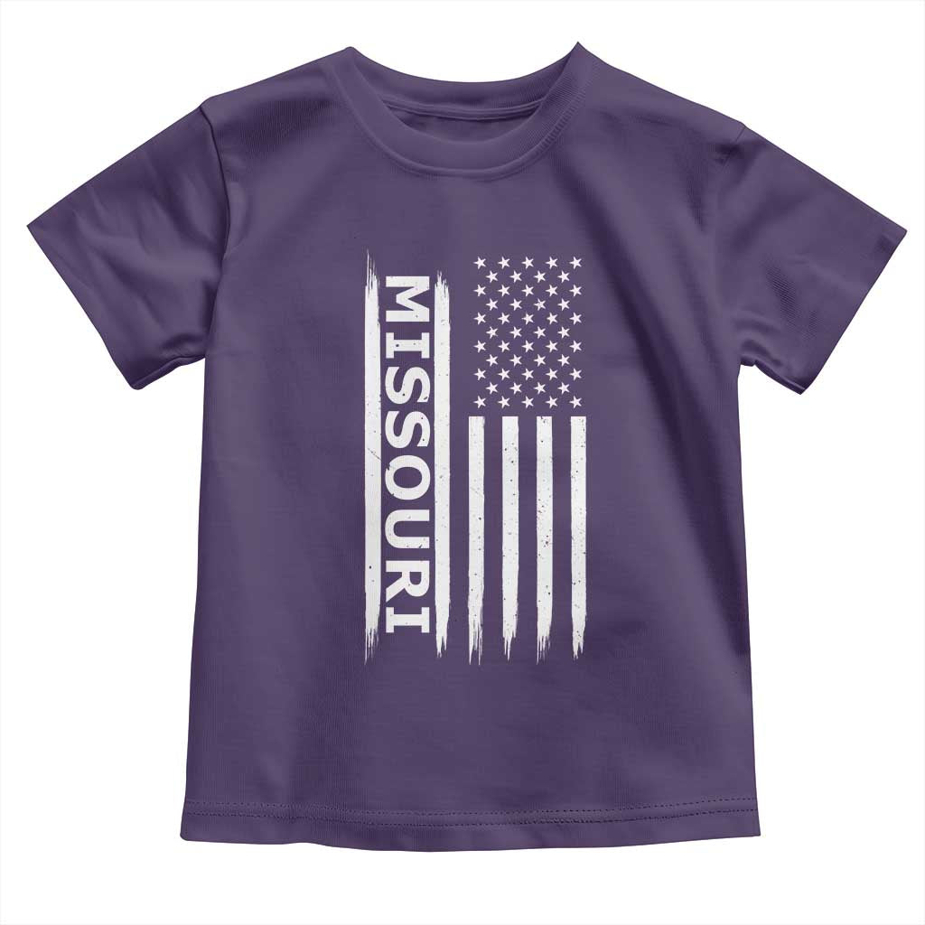 USA Flag Missouri State Pride Toddler T Shirt Missourian Pride TS12 Purple Print Your Wear
